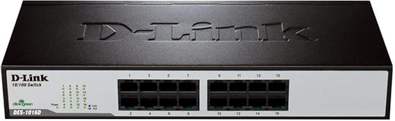 D-Link DL-DES1016D 16-Port Fast Ethernet Unmanaged Desktop Switch RACKMOUNTABLE - eBuy UAE